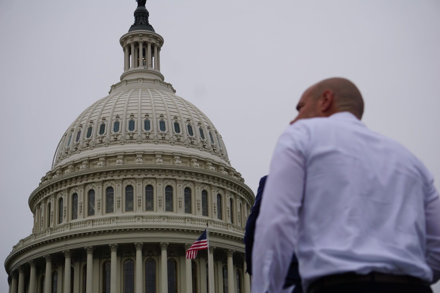 Landsman outside the Capitol building